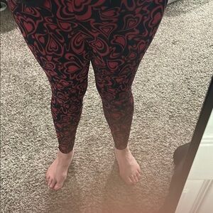Red and Black Patterned Leggings